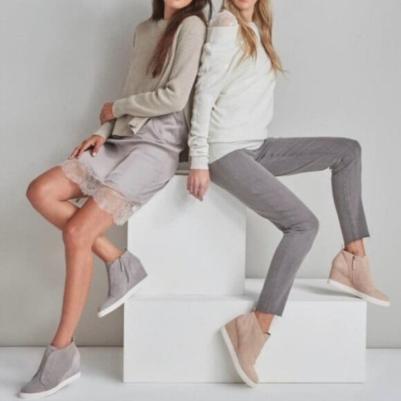 Linea Paolo Felicia Gray Suede Leather Platform Wedge Sneaker size 9 - Picture 10 of 11